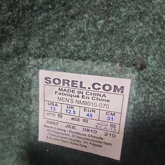 Sorel Charcoal Boot Liners - Picture 5 of 5